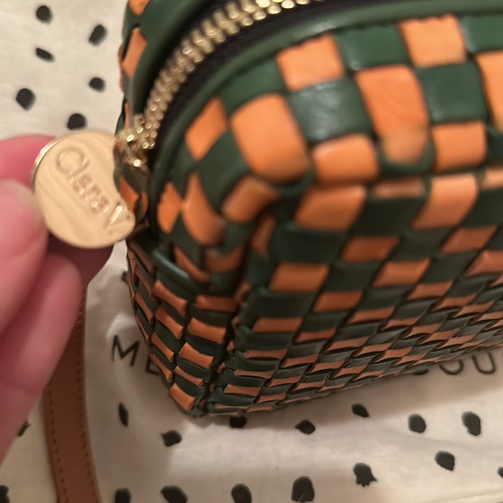 Clare V Woven Green and Tan Crossbody Bag - Picture 6 of 6